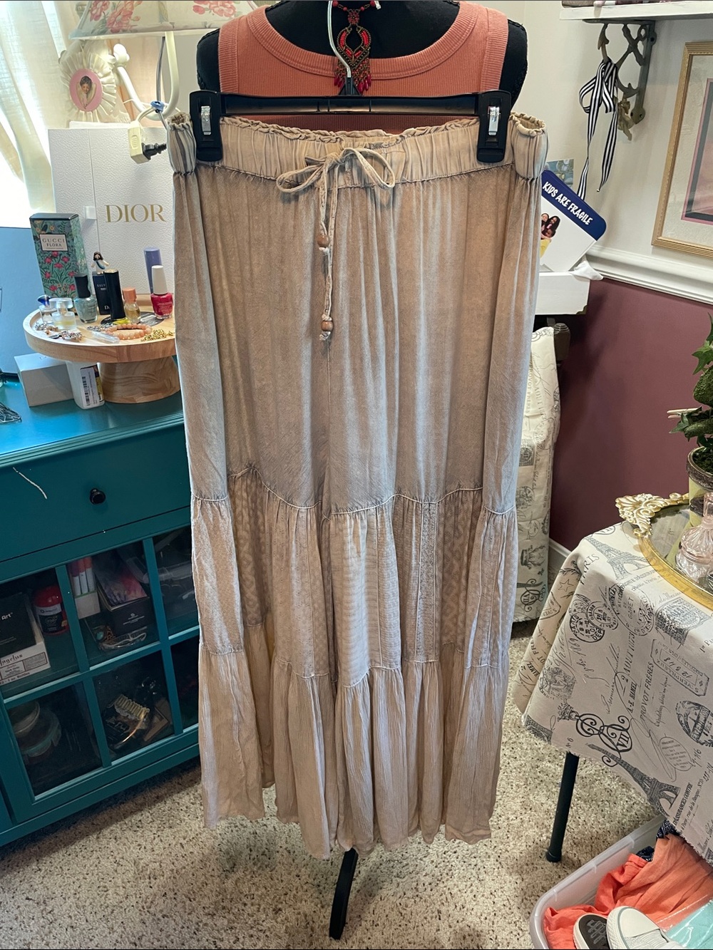 Boho Tiered Palazzo Patchwork Pants - Young Threads - Picture 4 of 13